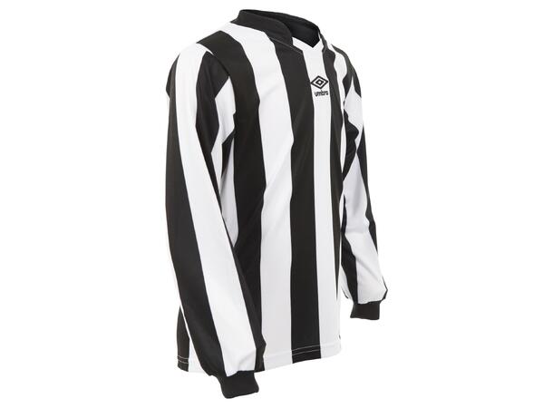 UMBRO Certi Strip Jsy LS Hvit/Sort XS Stripet teknisk spillertrøye 